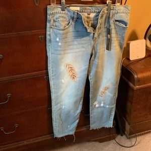 Kut from the Kloth cropped embroidered jeans